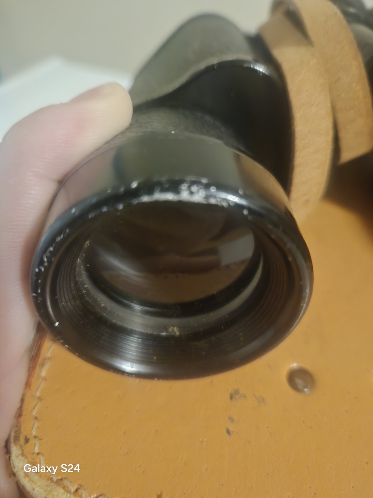 Vintage Binoculars Scope Amber Coated Optics #3804 Read Description