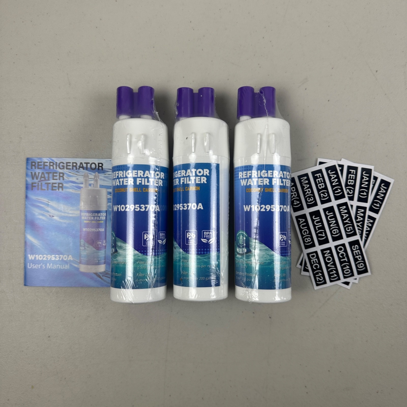 3 PACK EDR1RXD1 W10295370A WRS325SDHZ WRS321SDHZ WRS325FDAM04 Water Filters