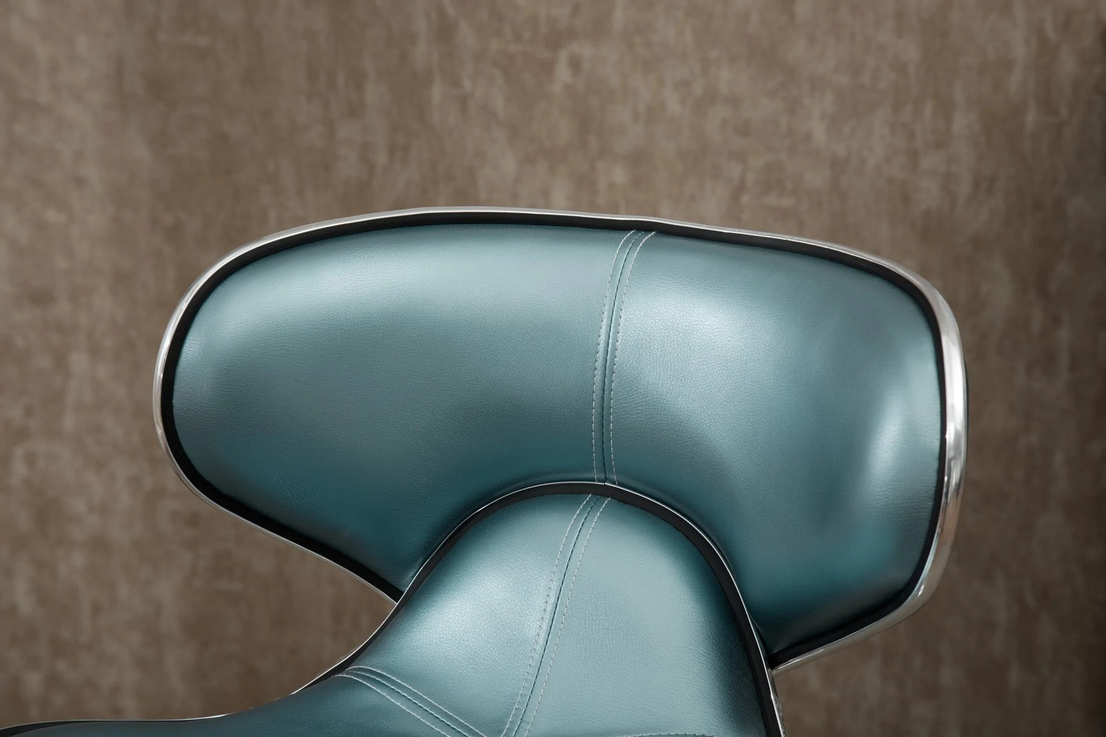Masaccio Blue Cushioned Leatherette Upholstery Airlift Adjustable Swivel Barstoo