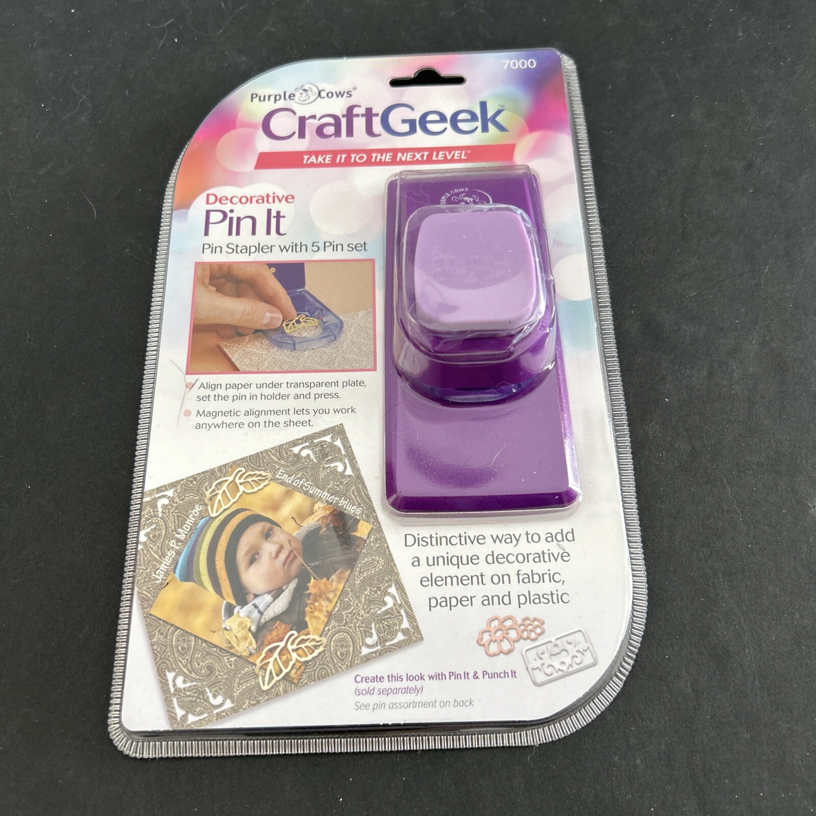 Purple Cows CraftGeek Decorative Pin It (Pin Stapler With 5 Pin Set)