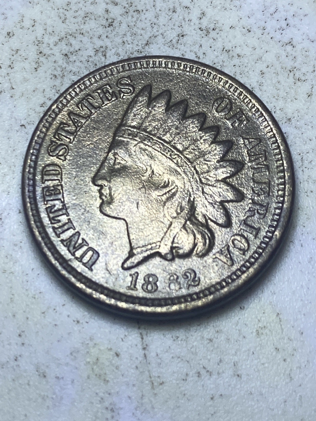 1862 Indian Head Cent Penny, Tougher Date, Almost Uncirculated detail