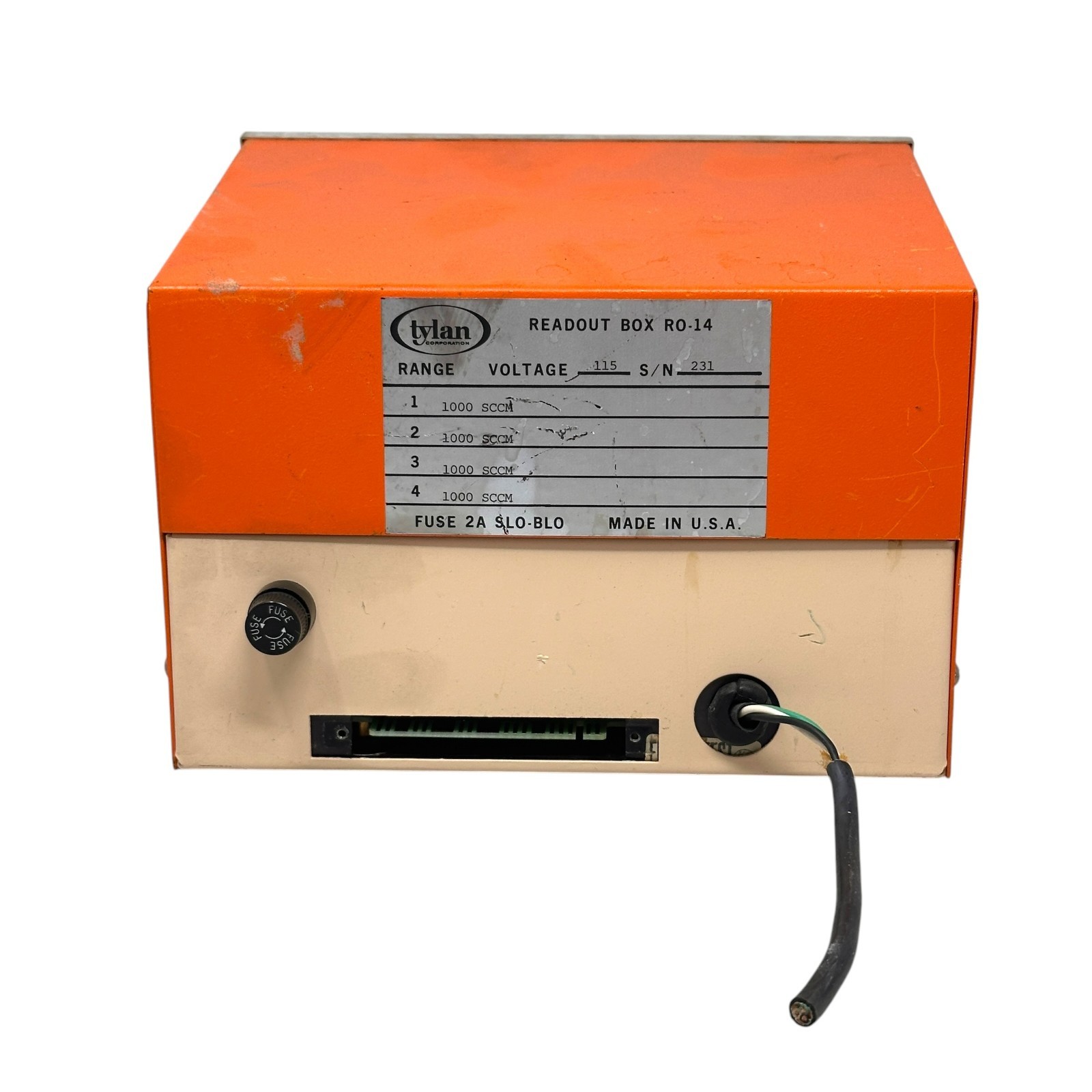 Tylan RO-14 Readout Box 4-Channel Mass Flow Controller Gas Control System 115V
