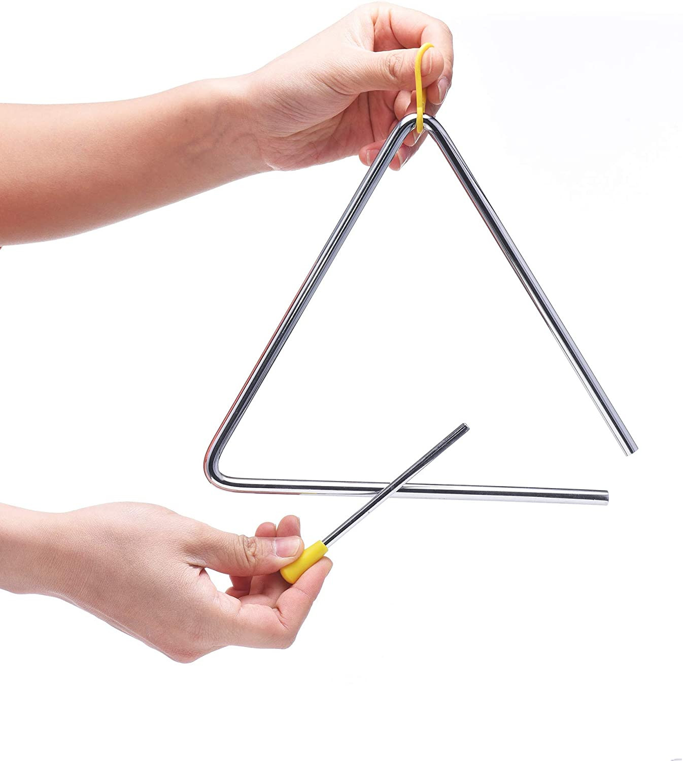8 Inch Musical Steel Triangle Percussion Instrument with Striker