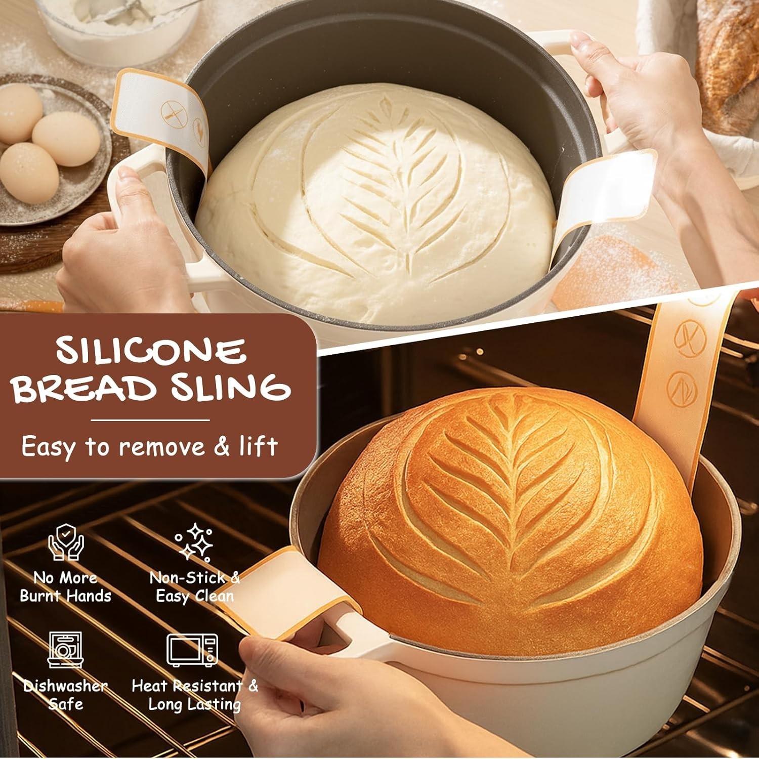 Sourdough Baking Kit with Banneton Baskets, Tools, and Stencils for Beginners