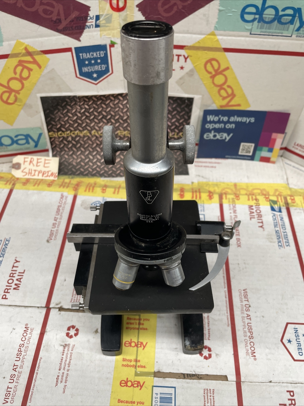 VINTAGE BAUSCH & LOMB MICROSCOPE # 16033-443