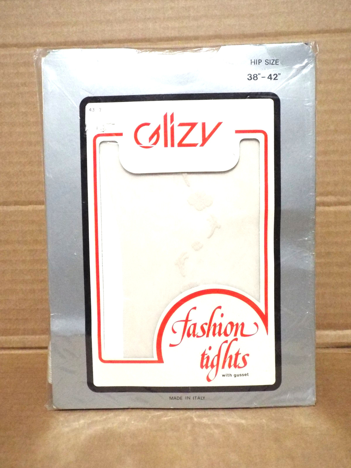 Glizy Fashion Tights with Leg Motif - Size Hip Size 38" - 42" - Ostrica / Fawn