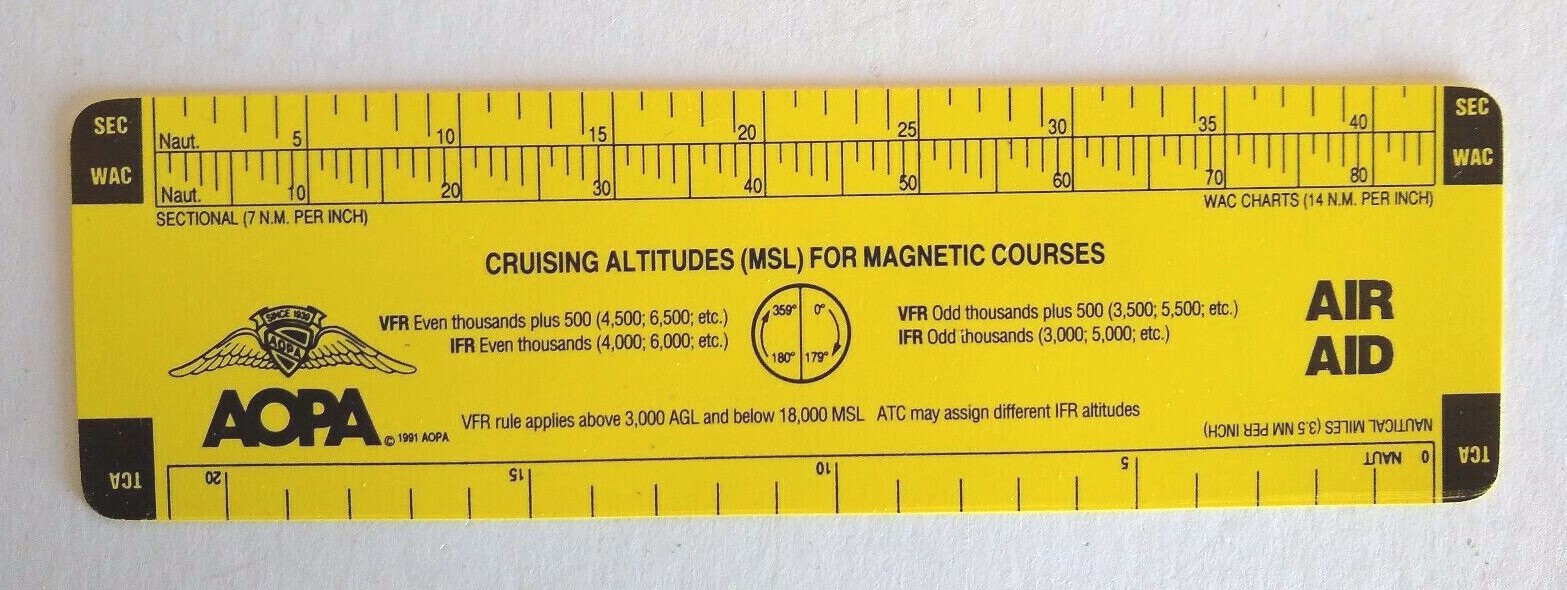 PN-1 Navigation Plotter & Navigation Ruler Cruising Altitude Aviation Jeppesen