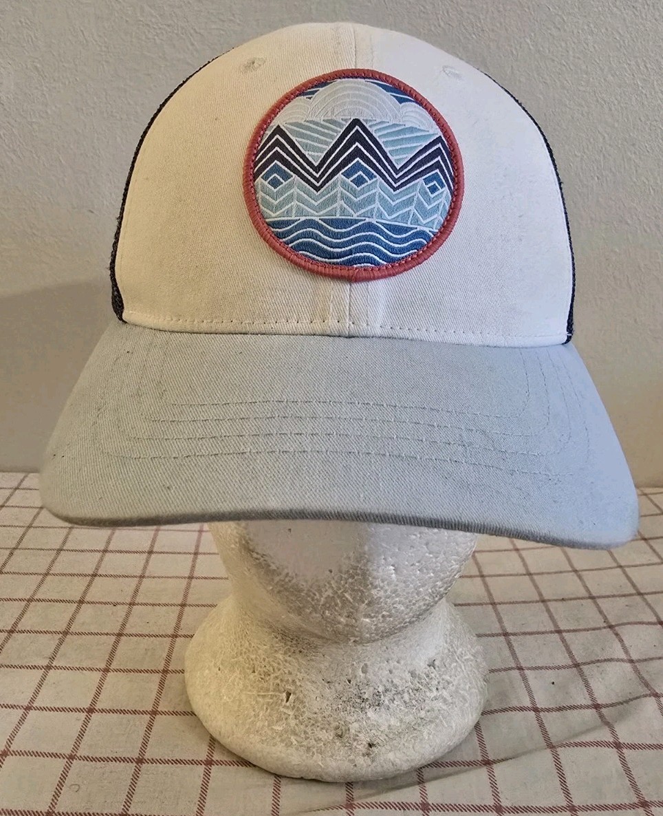 Columbia Ocean Waves Trucker Cap Hat Blue Youth Adjustable Embroidered