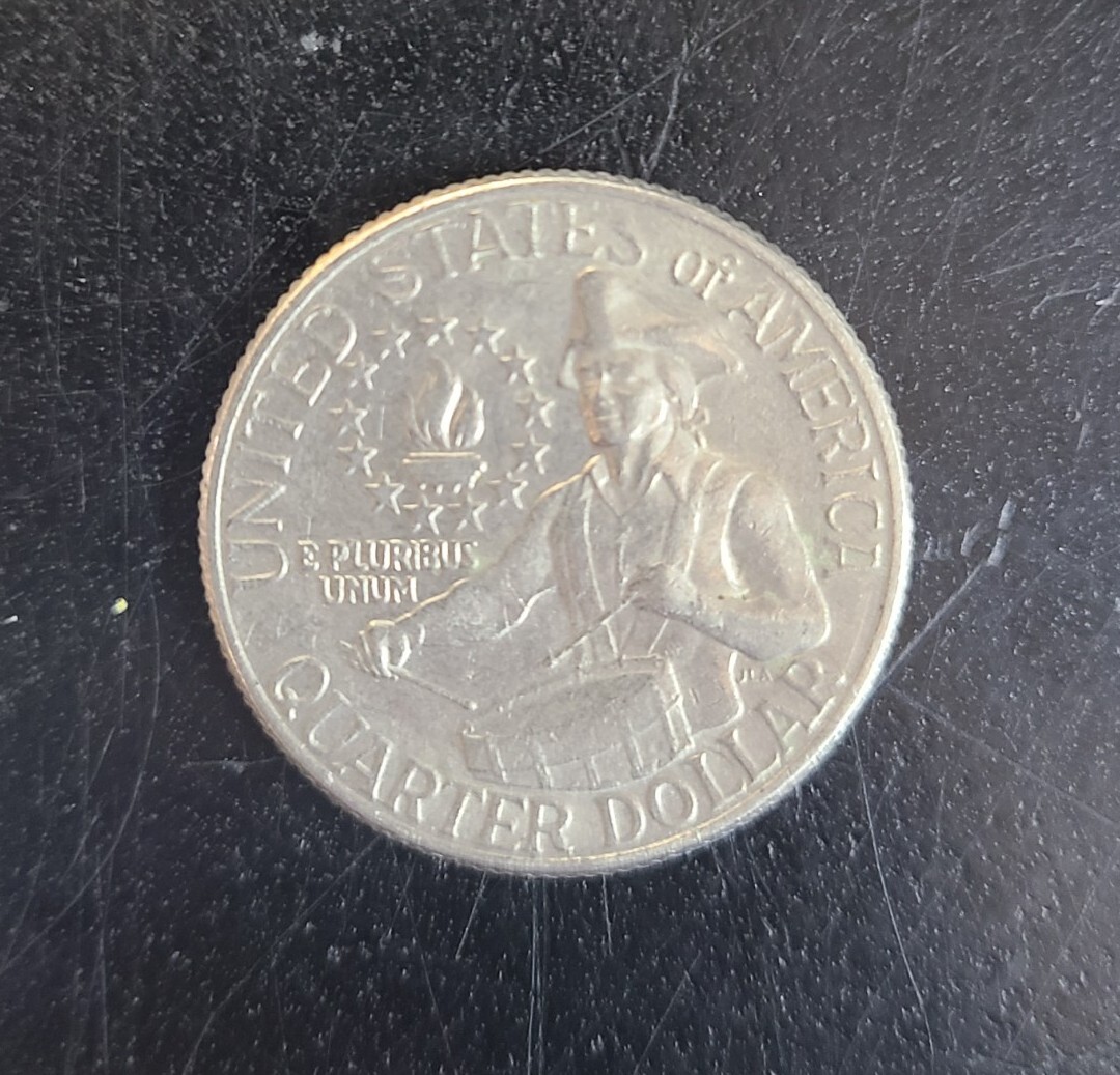 Rare US 1776-1976 D Bicentennial Quarter, filled Mint Mark