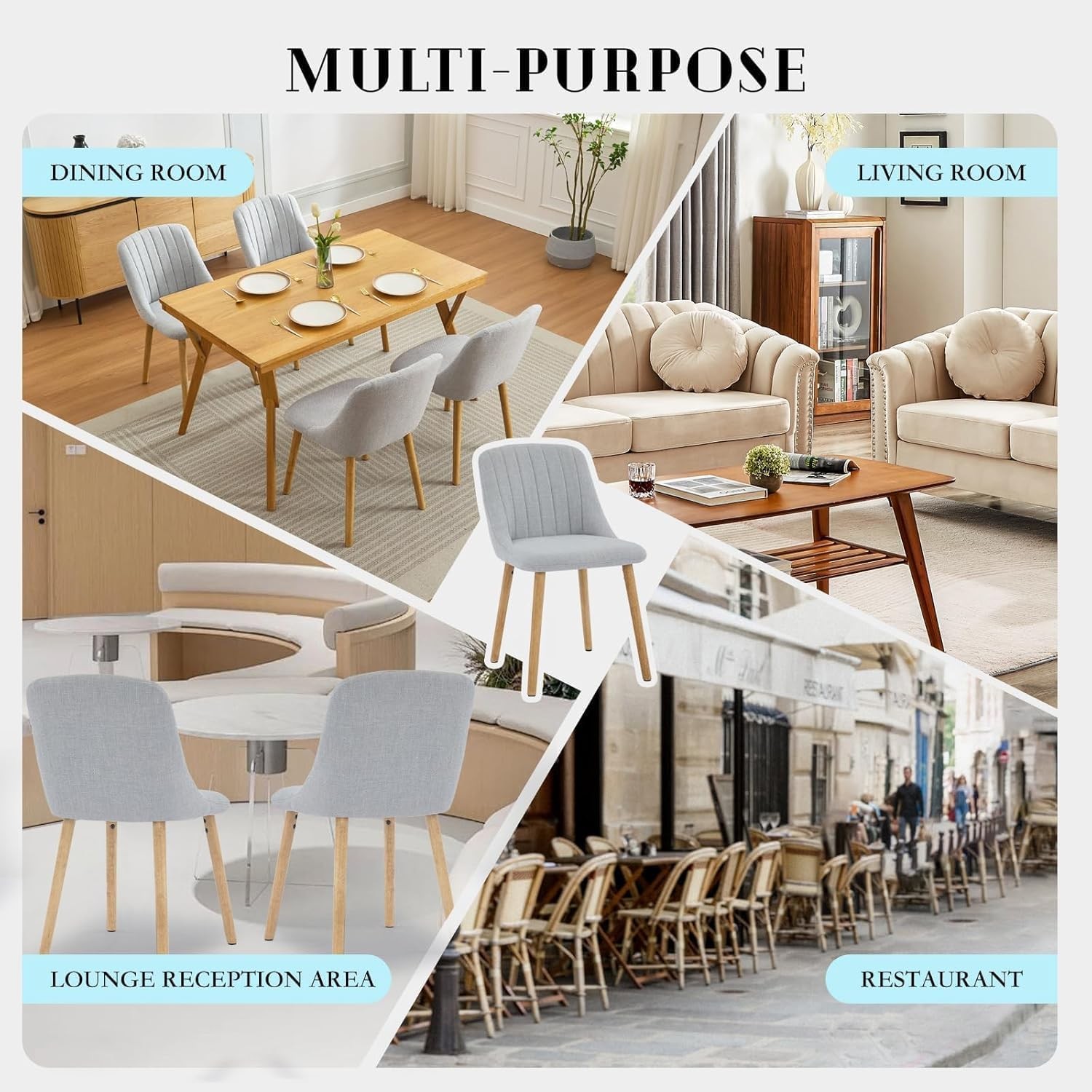 Set of 2 Modern Fabric Upholstered Dining Chairs for LivingRoom,DiningTable Gary
