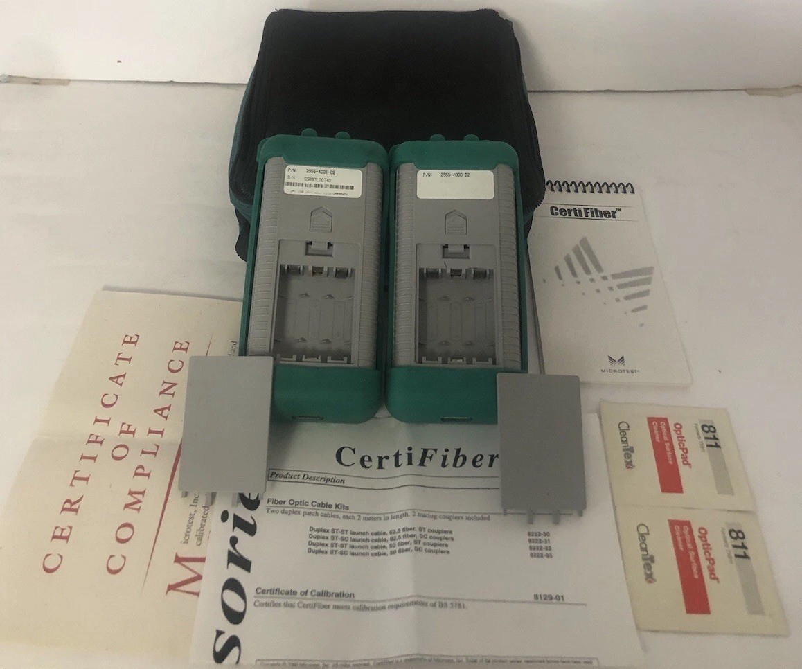 Microtest CertiFiber Optic Advanced certification multimode Fiber Network Excell