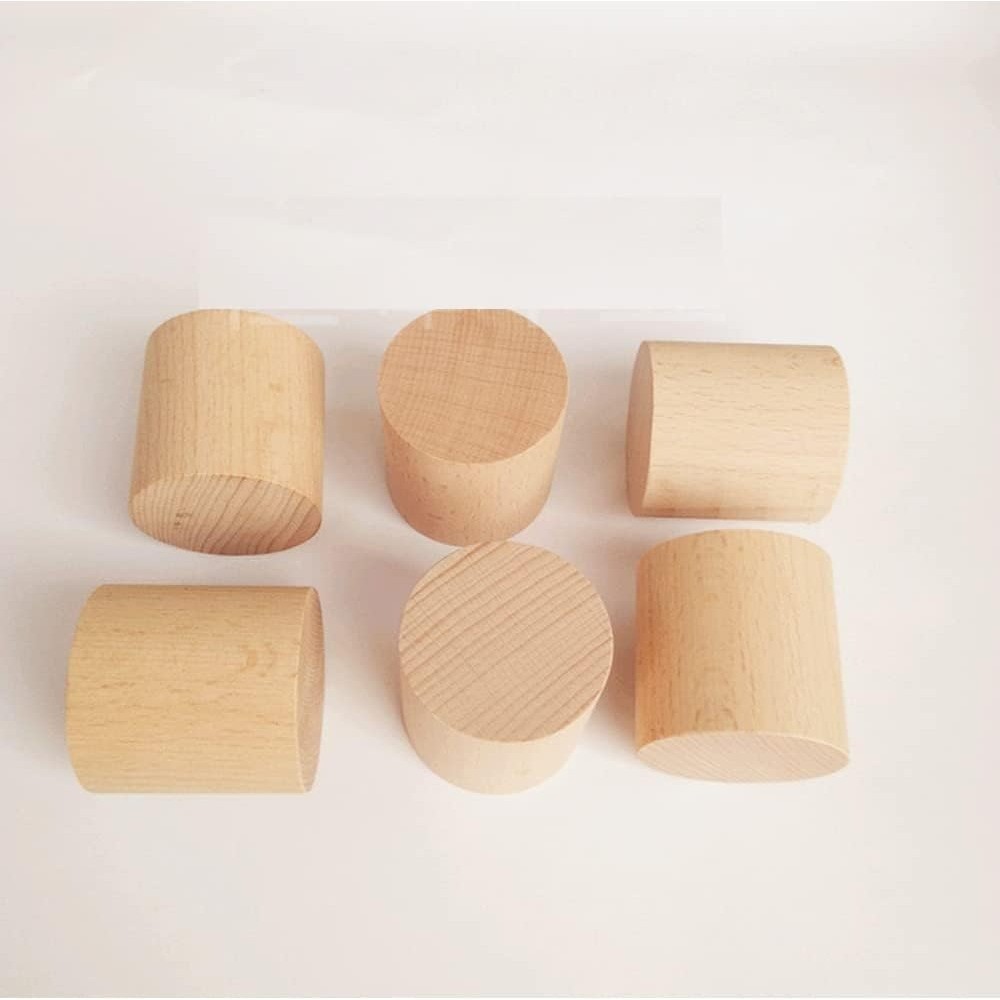 Wood Furniture Risers Set of 4 Natural Round Leg Extenders for Sofa Chair Table