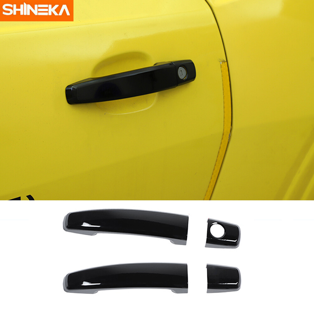 4x Side Door Handle Cover Trim Bezels For Chevrolet Camaro 2010-15 Glossy Black