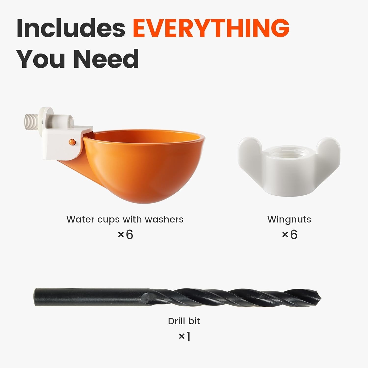 6-Pack Automatic Chicken Water Cups – Hassle-Free Hydration Solution in Orange