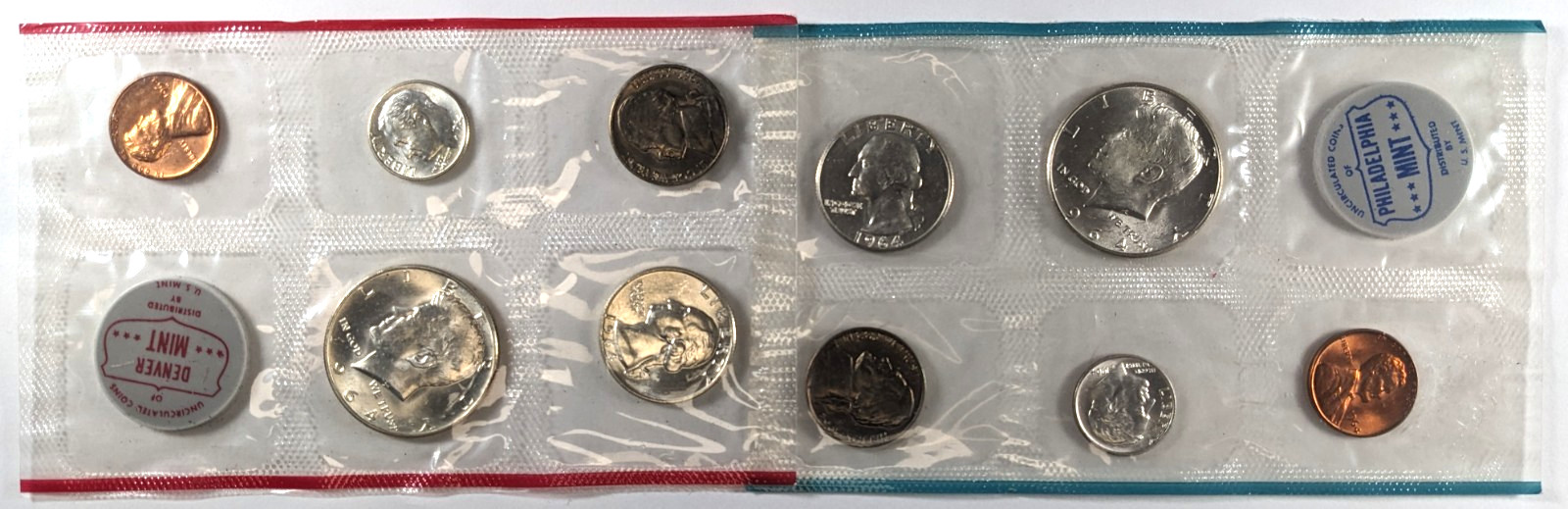 1964 P And D Uncirculated Mint Set No Envelope