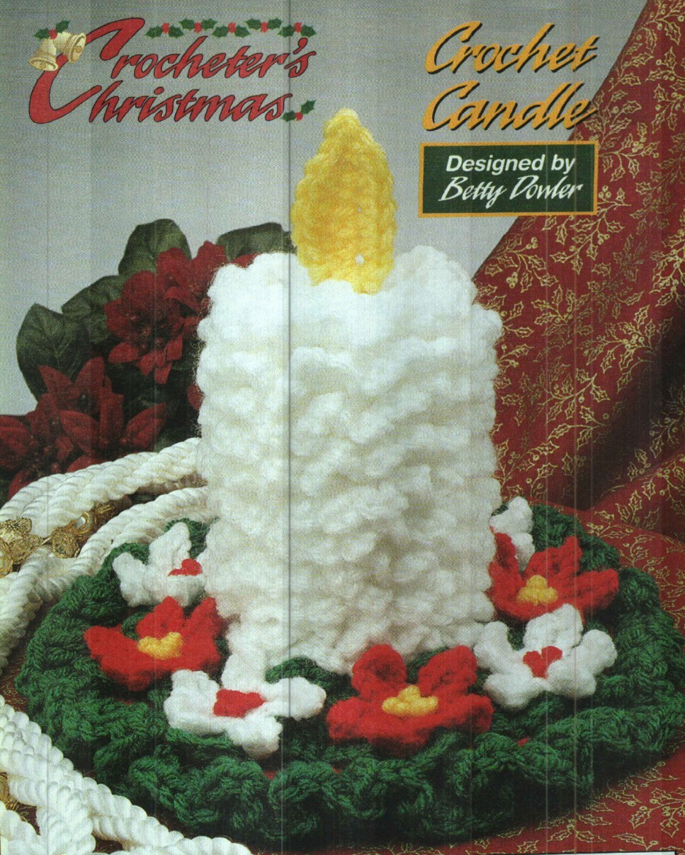 CHRISTMAS CANDLE 8" DIGEST SIZE CROCHET PATTERN INSTRUCTIONS