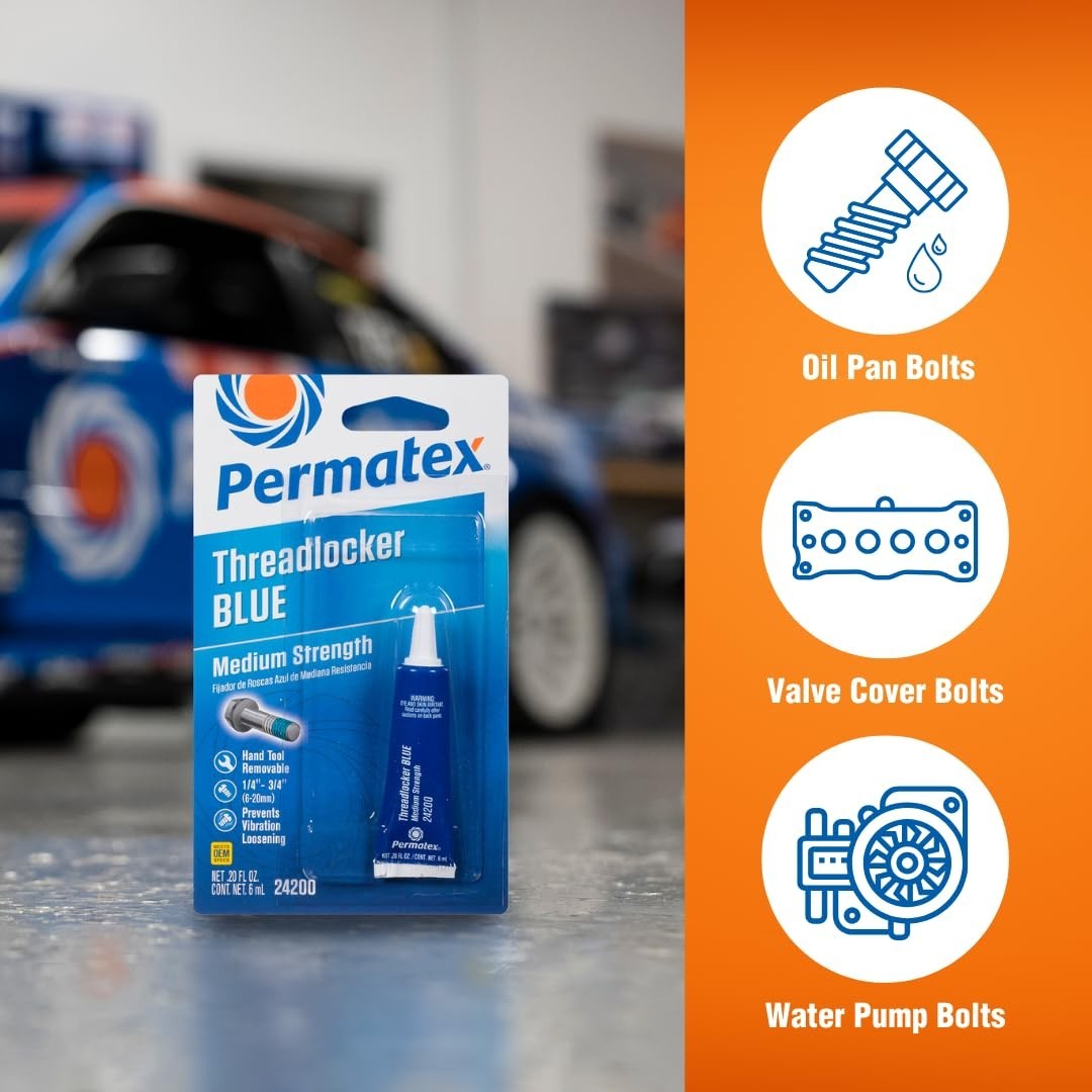Permatex 24200 Blue Threadlocker Medium Strength Removable 6ml
