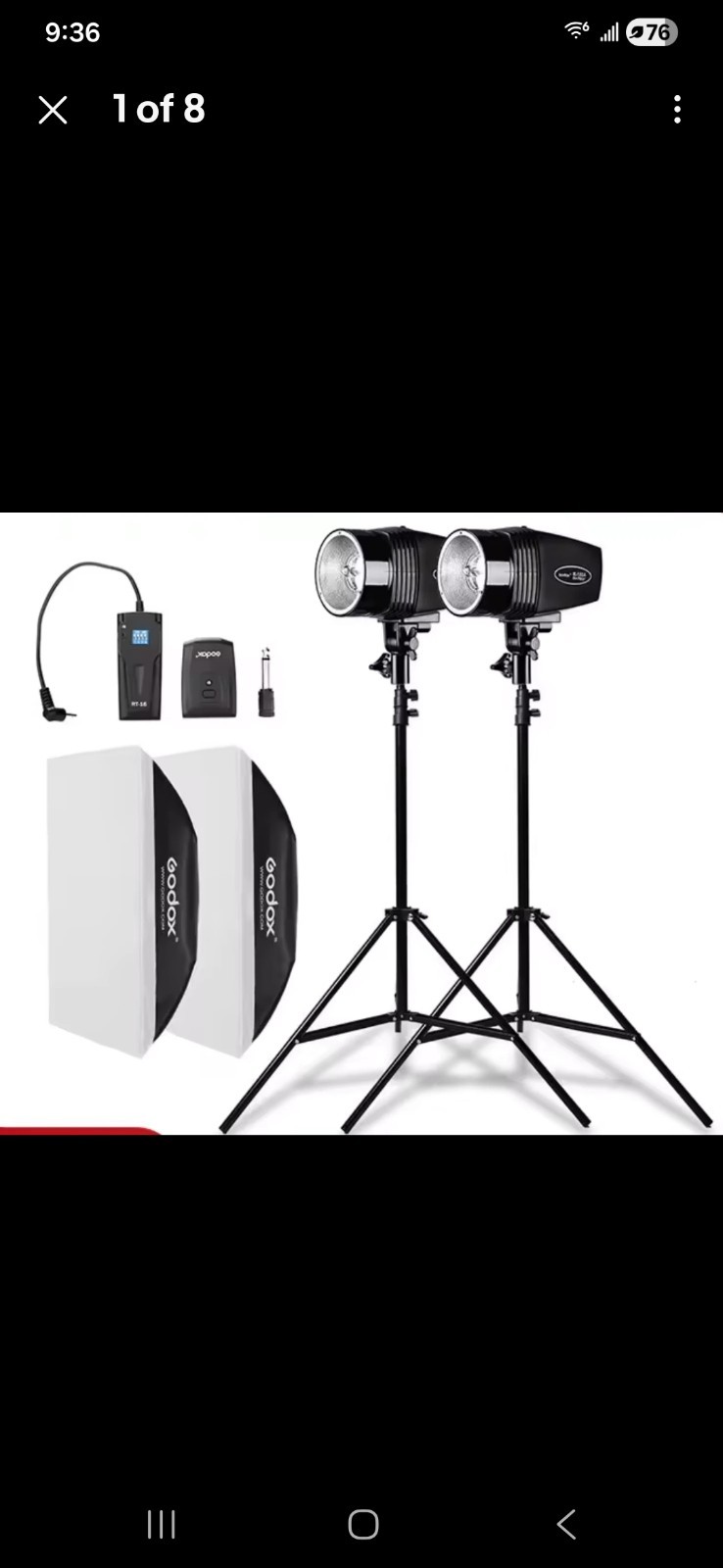 2X K-180A Strobe Light Kit, 180Ws Studio Strobe Light Kit for Photography READ!!