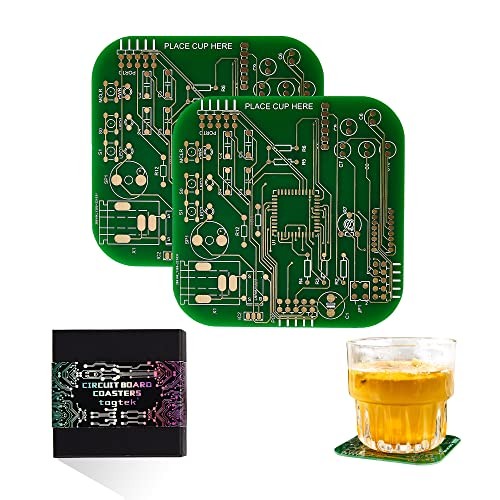 Coasters for Drinks in PCB-Design Green Coasters Decor with 2 X Green/Pack