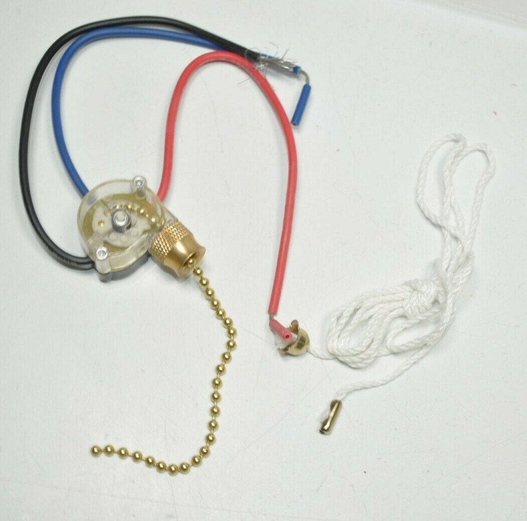 Lot of 3 Servalite Pull Chain Rotary Appliance Switch 3-Speed 2-Circuit 1689U