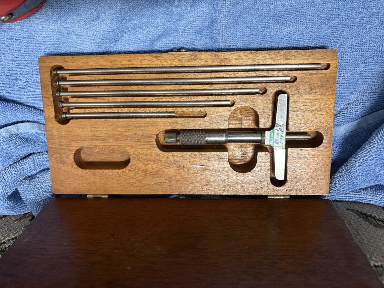 Vg Used Lufkin Rule 513 Depth Micrometer Gage 0-6" Range In Wood Case