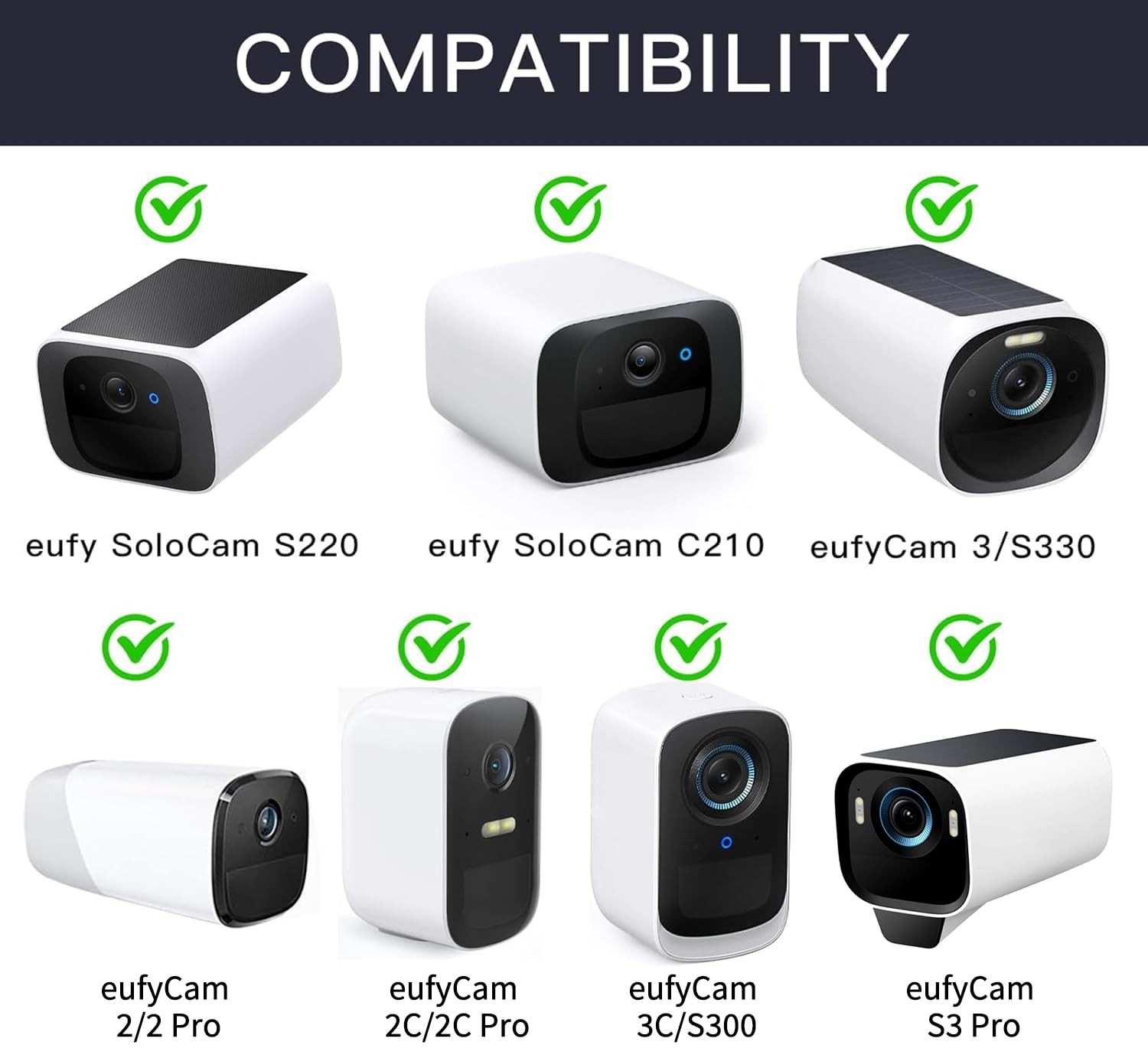 2Pack Gutter Mount Compatible with eufy Security SoloCam S220/C210, Black
