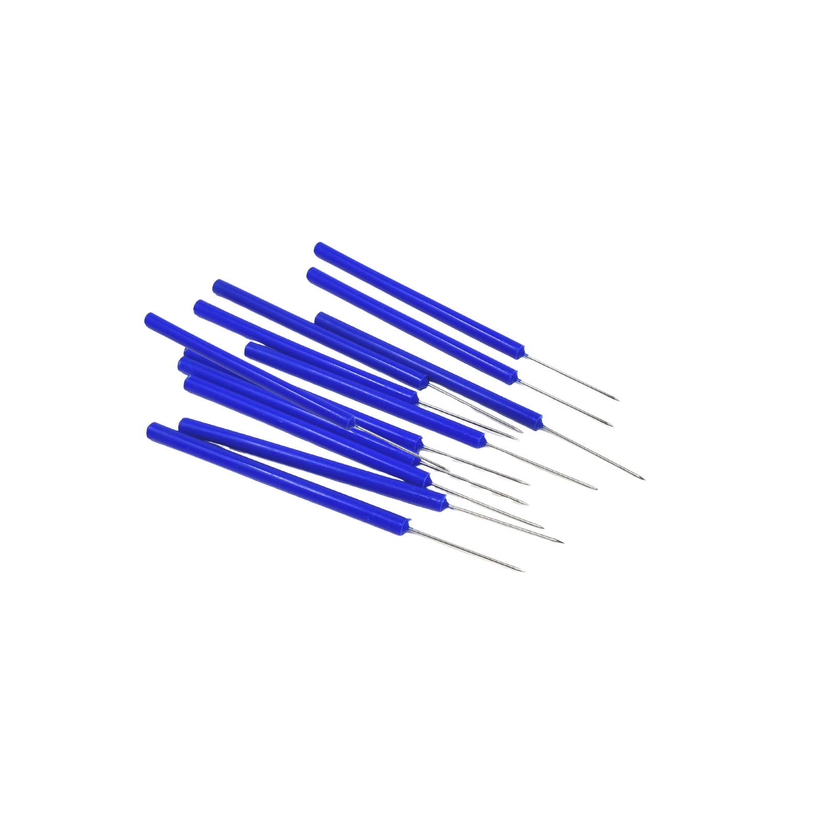 Lab Dissecting Teasing Needles with Plastic Handles STR Pins 12/Pack - Blue