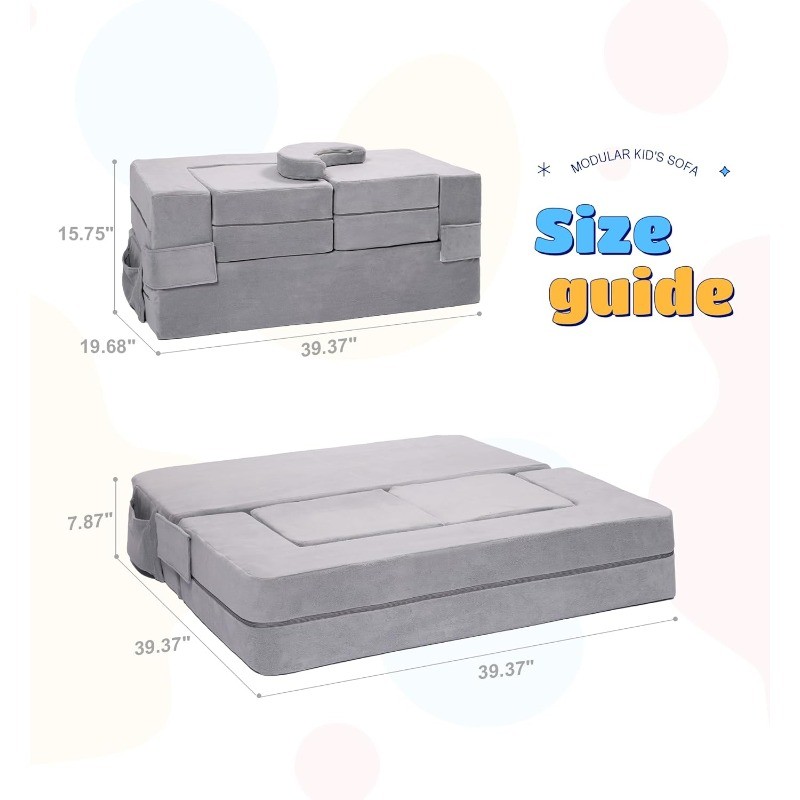 Kids Sofa,Toddler Couch Foam Armchair for Kids, Children Convertible Plush Sofa