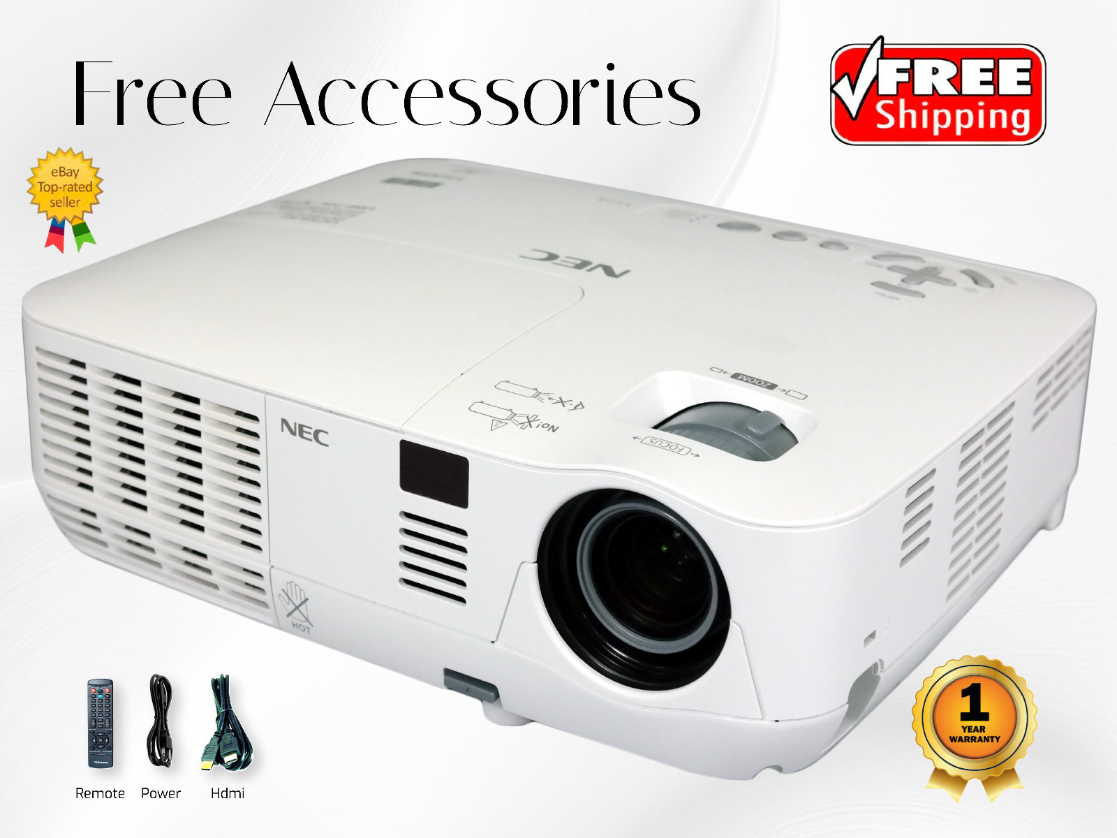 DLP Projector 3,100 Lumens 4K Compatible PC 3D Ready + 1 Year Warranty Included