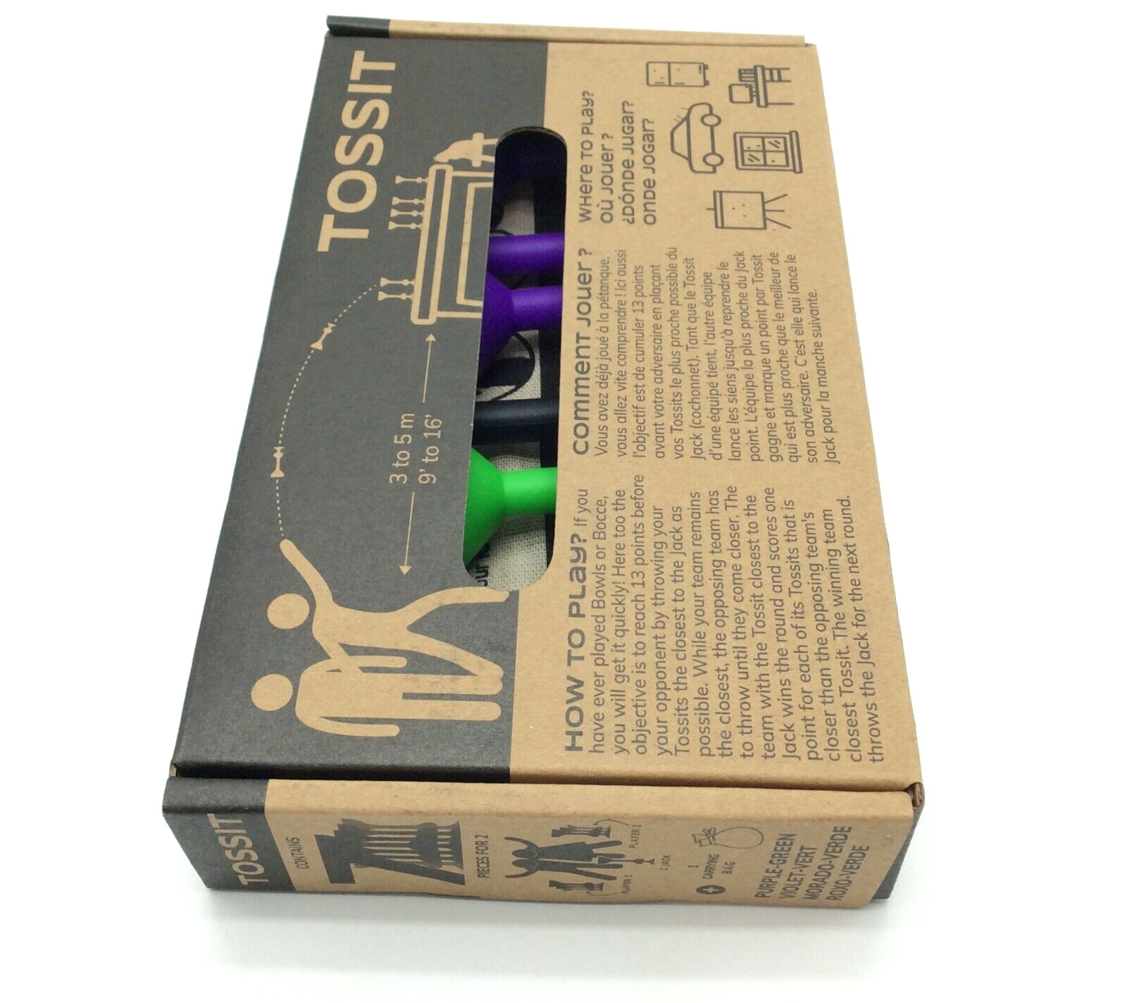 TOSSIT. Silicone Indoor Dart Game Green & Purple