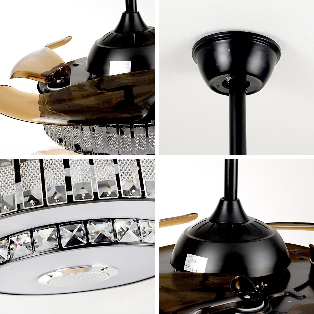 42" black frequency conversion colorful bluetooth remote control fan light
