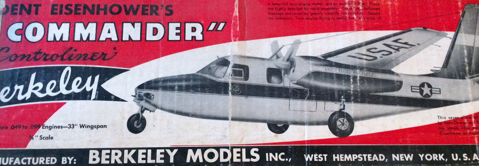 Two AERO COMMANDER PLANS + CONSTRUCTION ARTICLE for 49" UC Scale Model Airplane