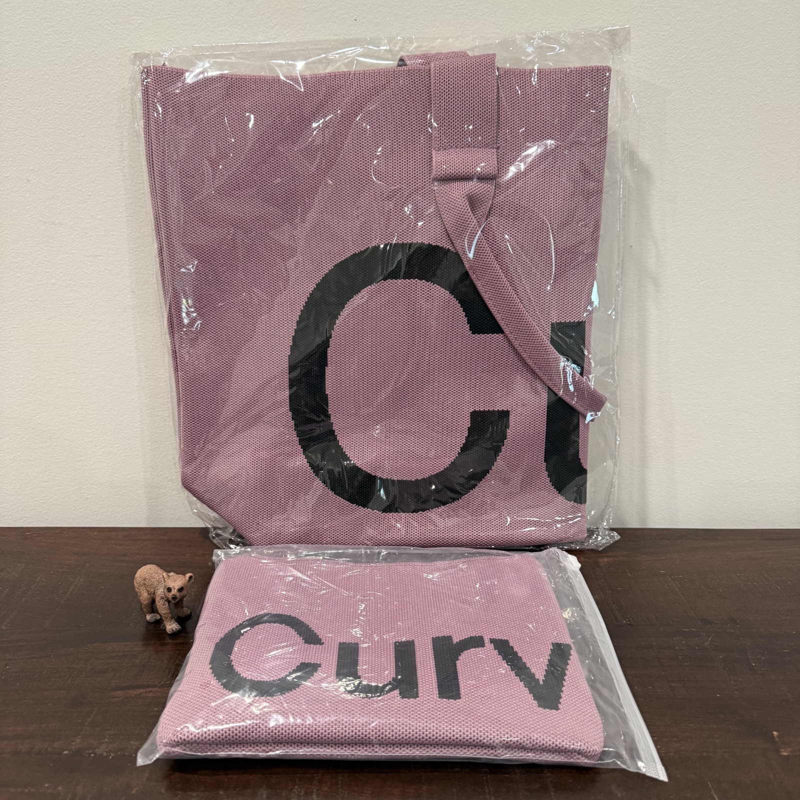 Curves Double Knit Tote Dusty Rose Sean Brown NEW SHIPS TODAY