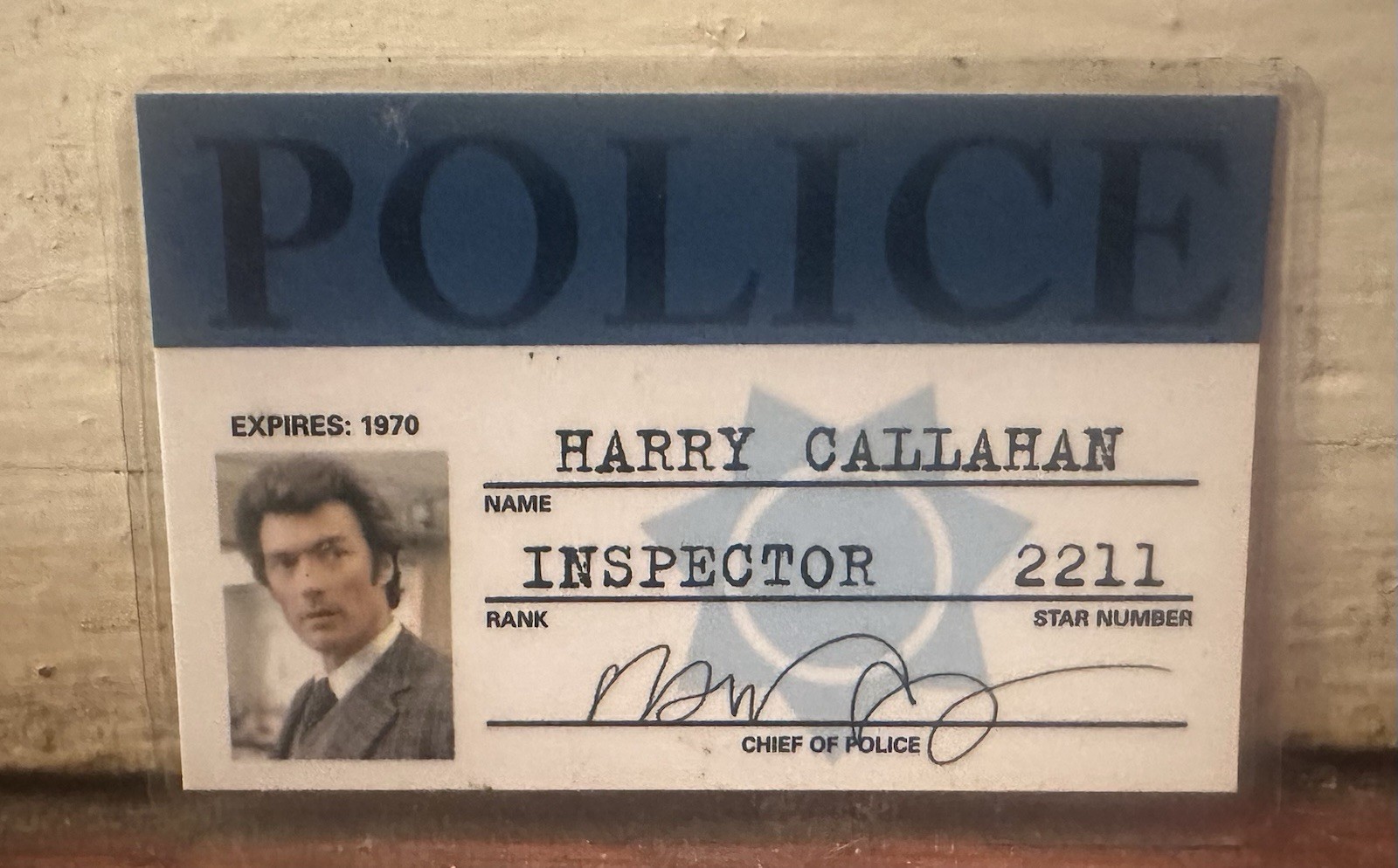 Dirty Harry Clint Eastwood Harry Callahan ID Card NOS Laminated Free Shipping