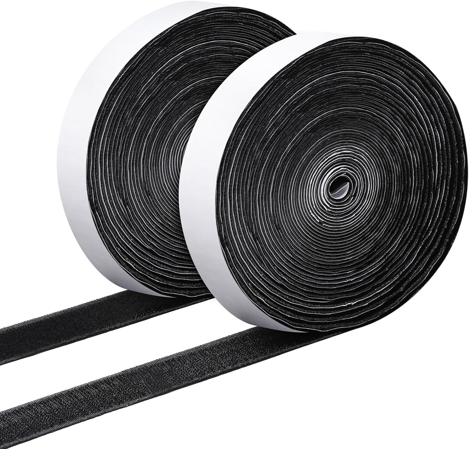 MAXECHO 1 Inch X 27 Feet Strong Sticky Back Heavy Duty Hook and Loop Tape, Black