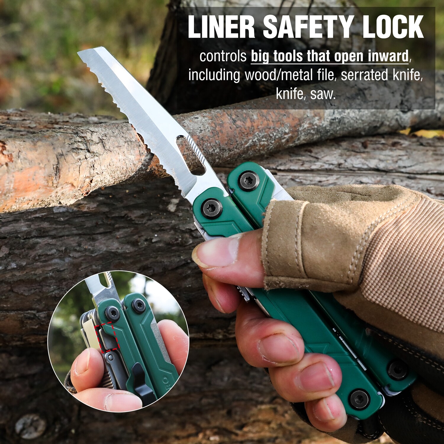 WORKPRO 18-in-1 Multitool Plier EDC Multi Tool w/ 2 Safety Lock Stainless Steel