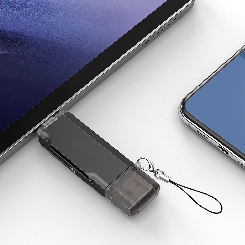 TOPESEL Card Reader USB 3.0 Type C to SD Micro SD TF Smart Memory Card Adapter
