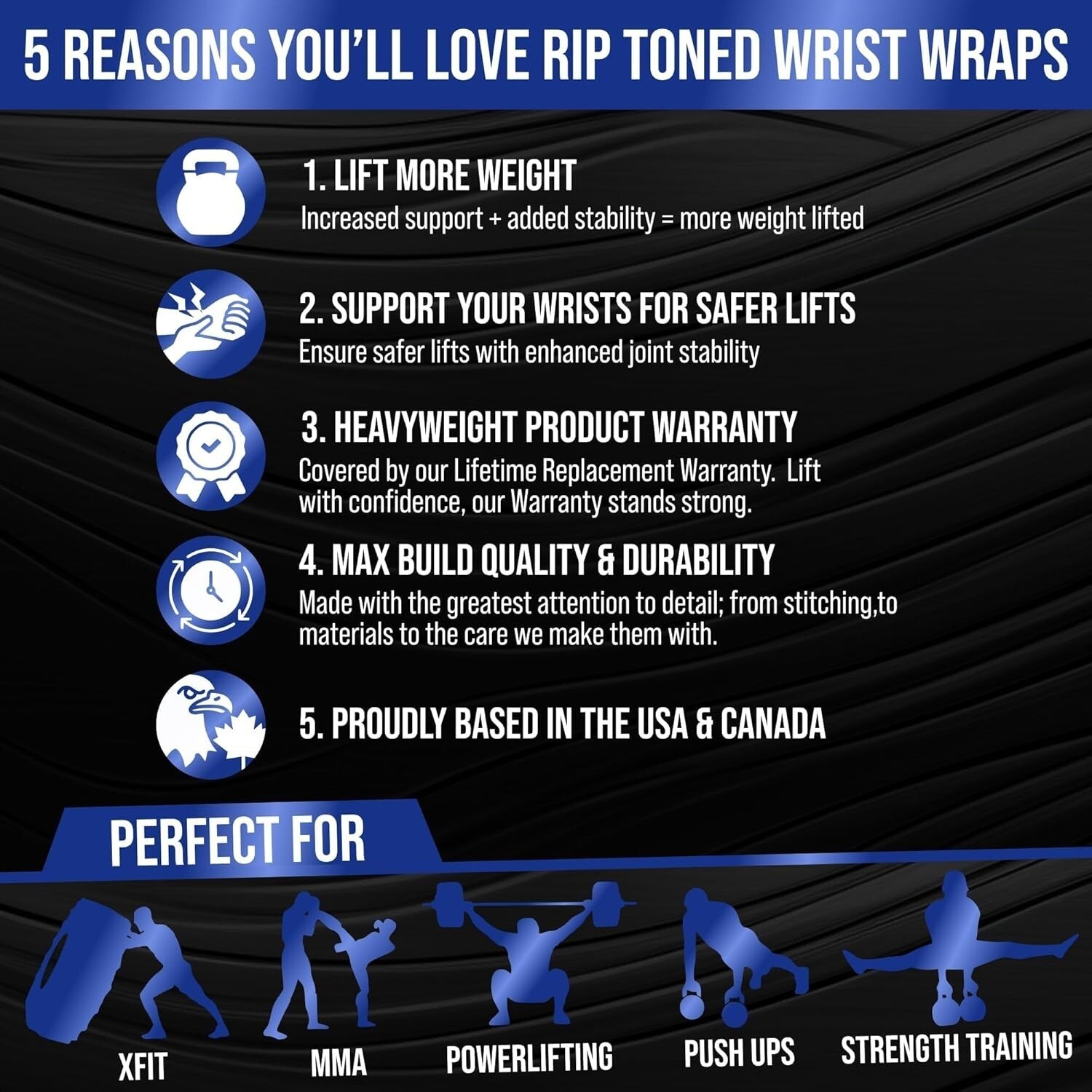Weightlifting 18" Wrist Wraps with Thumb Loop – Heavy Duty Wrist