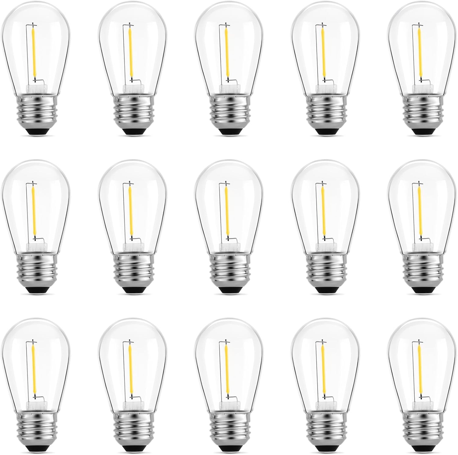 Outdoor Patio String Light Bulbs, Shatterproof Waterproof S14 LED