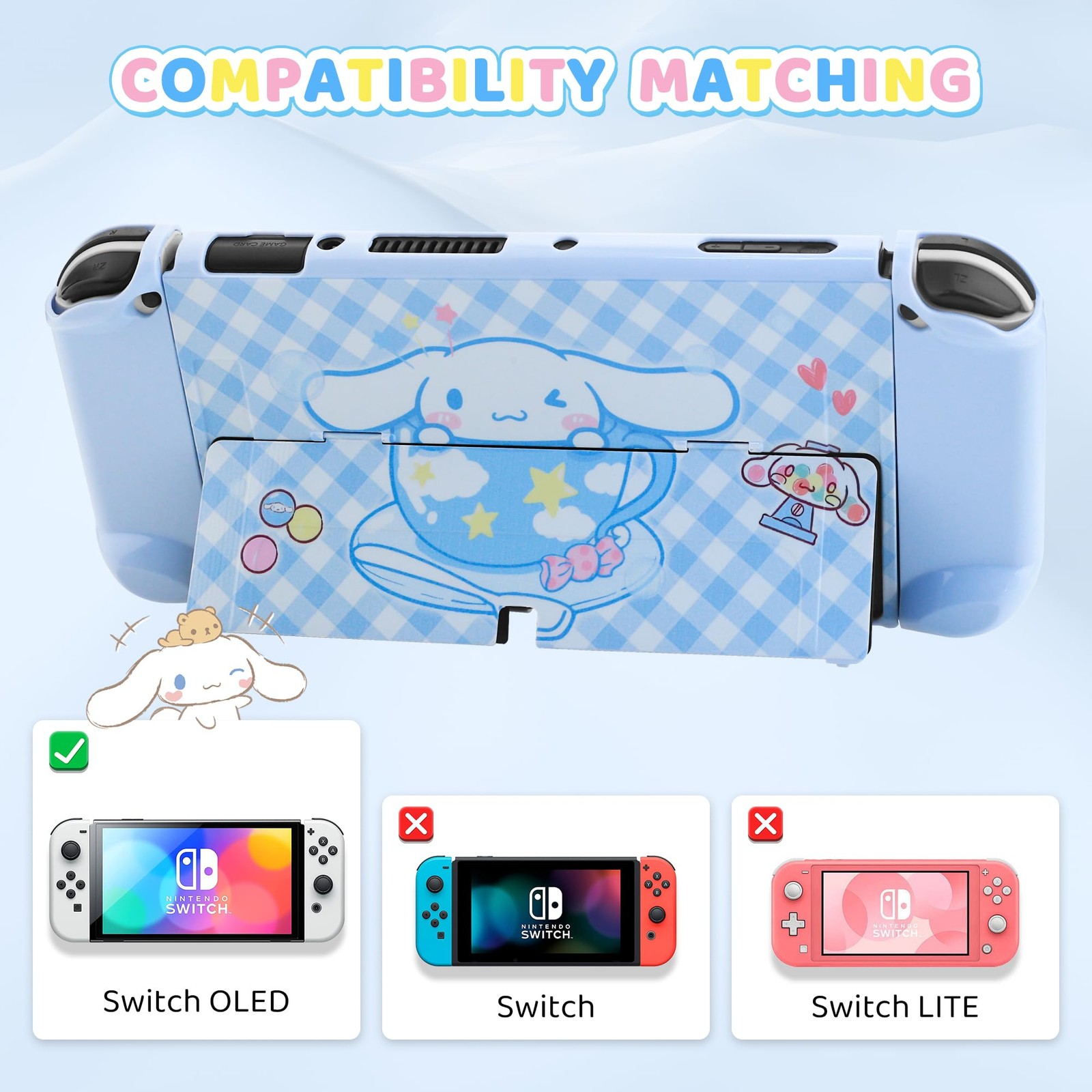HYPERCASE Blue Dog Carrying Case for Nintendo Switch OLED, Cute Travel