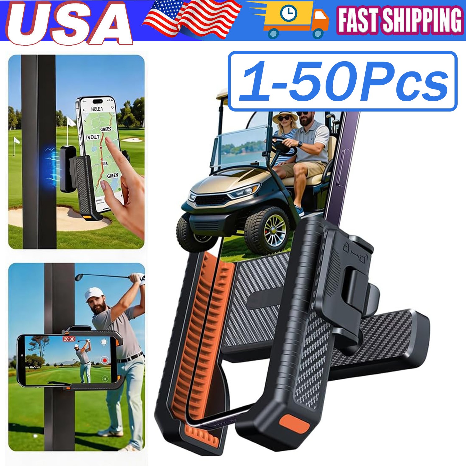 Golf Cart Phone Holder Phone Holder Mount Universal for iPhone Galaxy Phone Lot