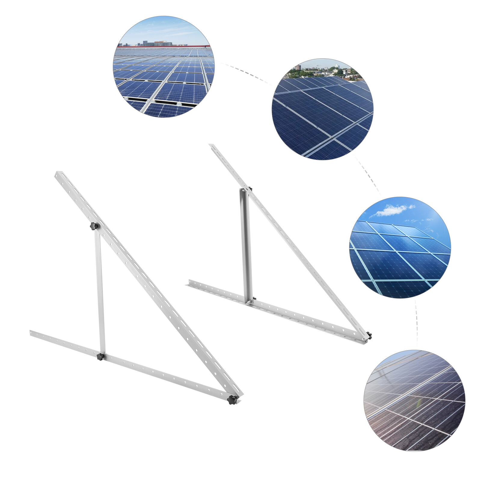 45" Solar Panel Tilt Mount Brackets Adjustable For Roof RV Boat Flat Surface New