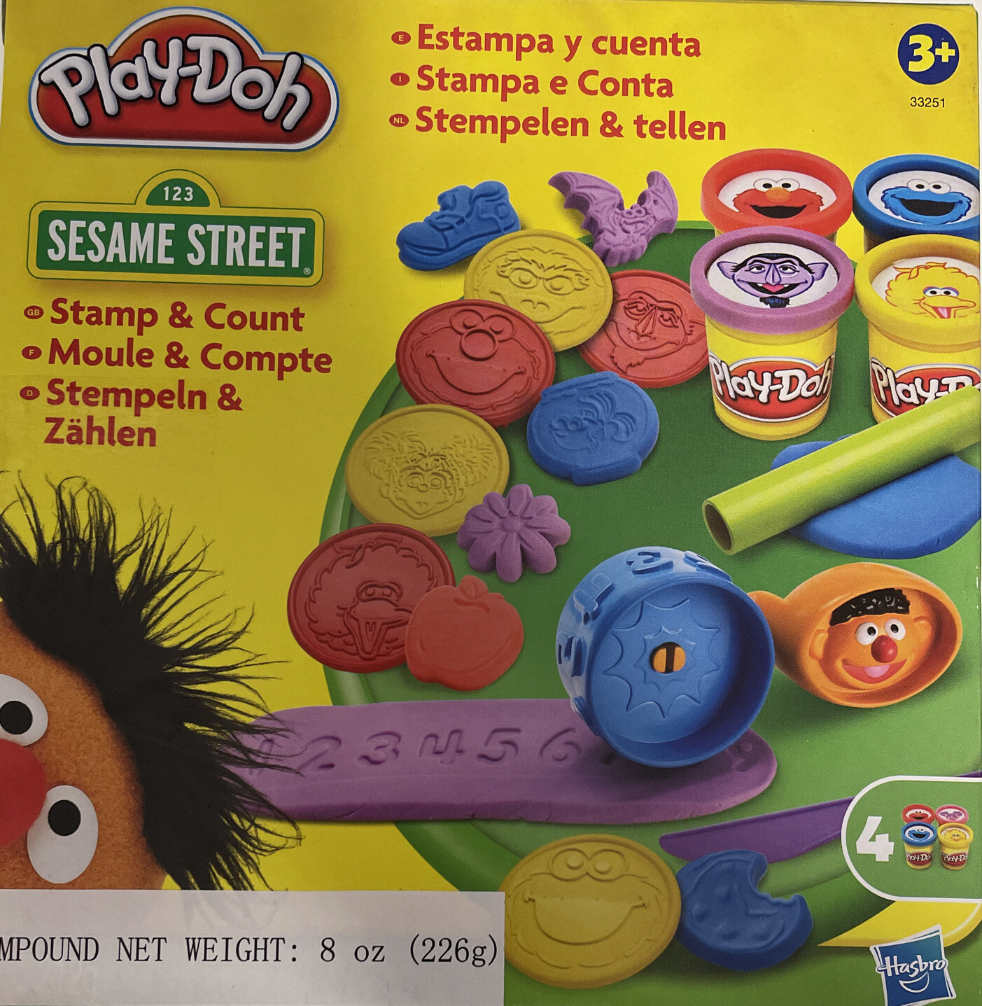Band NEW Sealed Sesame Street Play-Doh Stamp & Count Ernie Hasbro