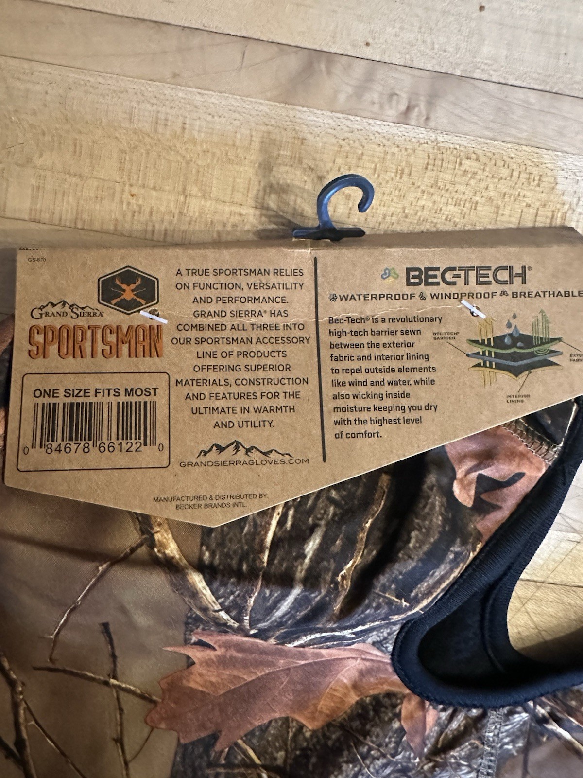 Grand Sierra Sportsman Bec-Tech Balaclava Camo New With Tags