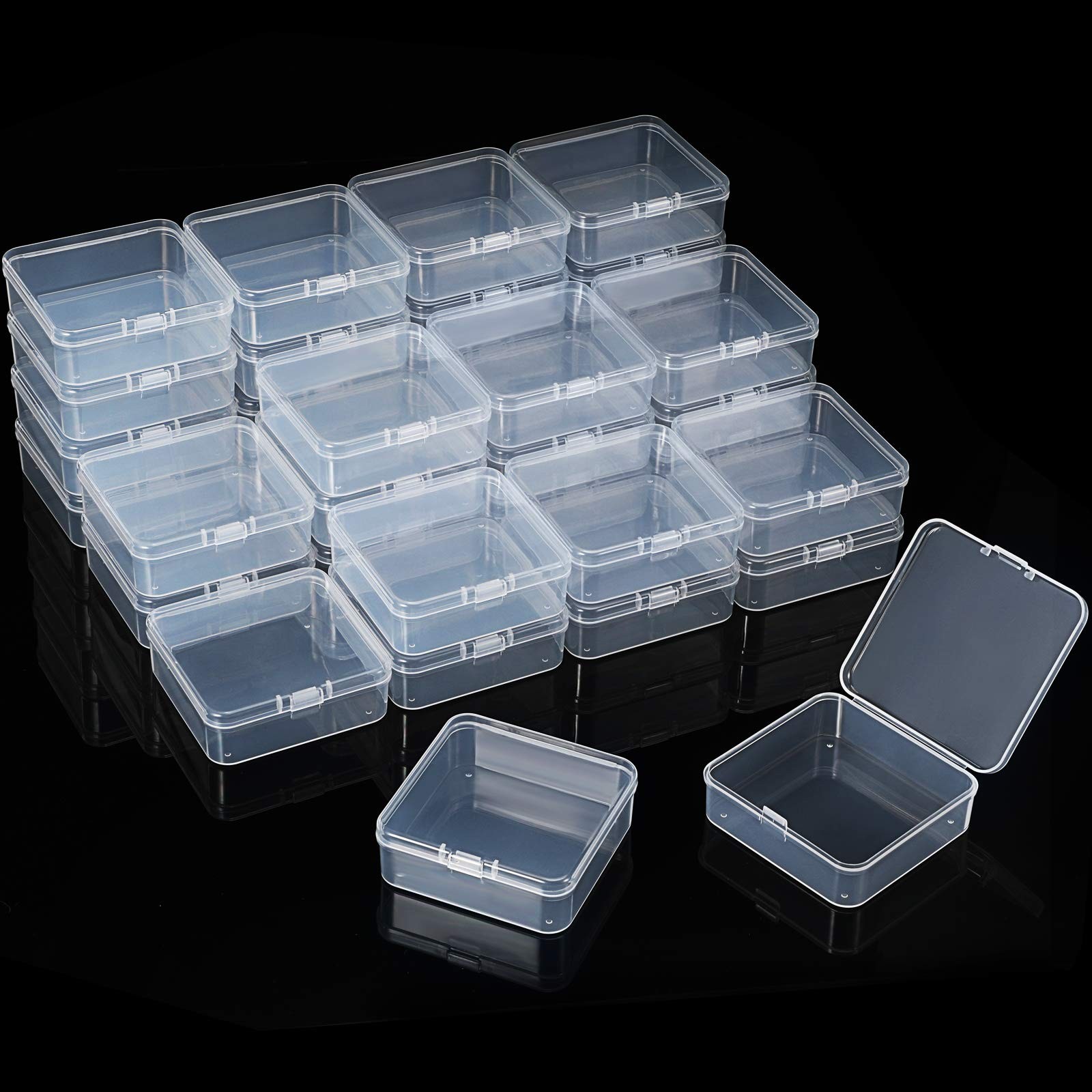 48 Packs Clear Small Plastic Containers Transparent 2.9 x x 1 in, clear