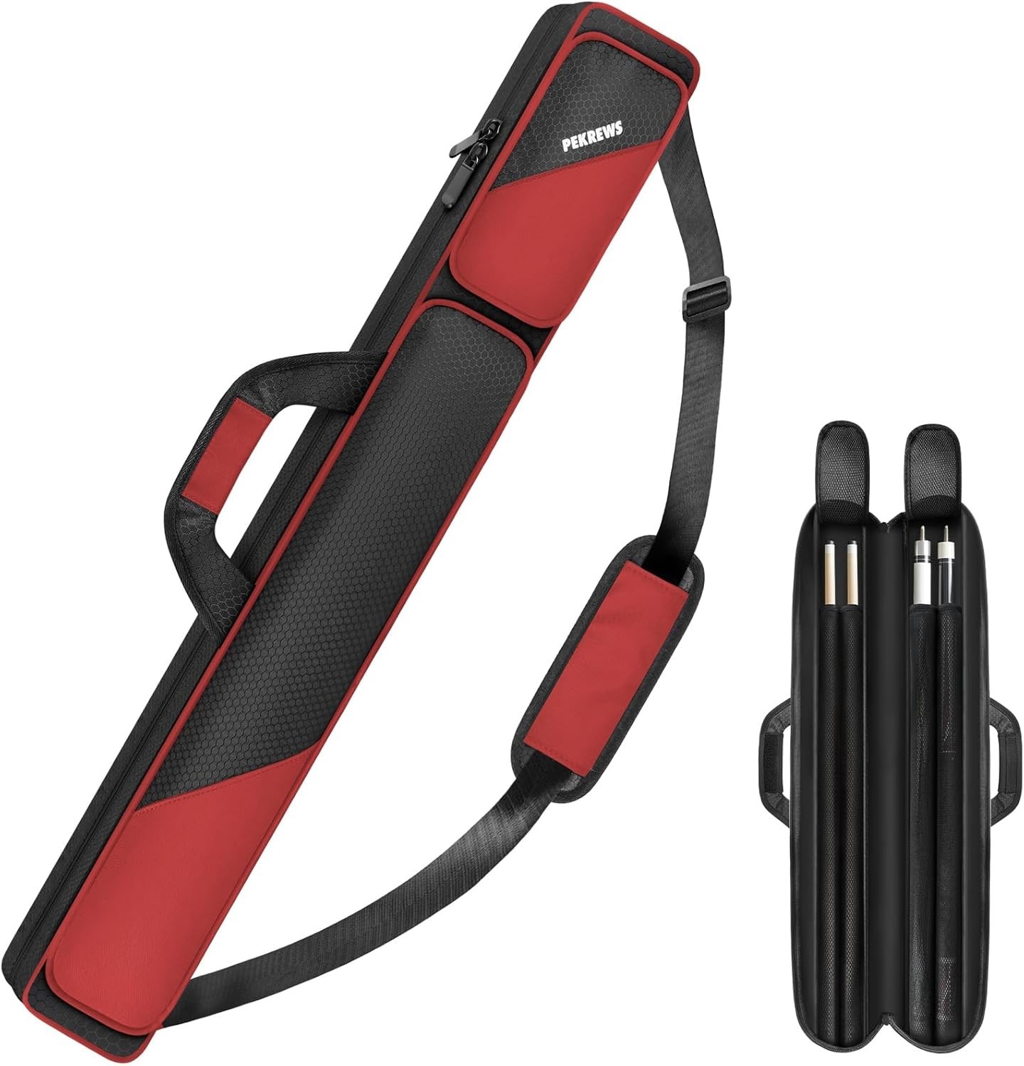 Versatile Pool Cue Carry Bag with Padded Strap & Protective Compartments