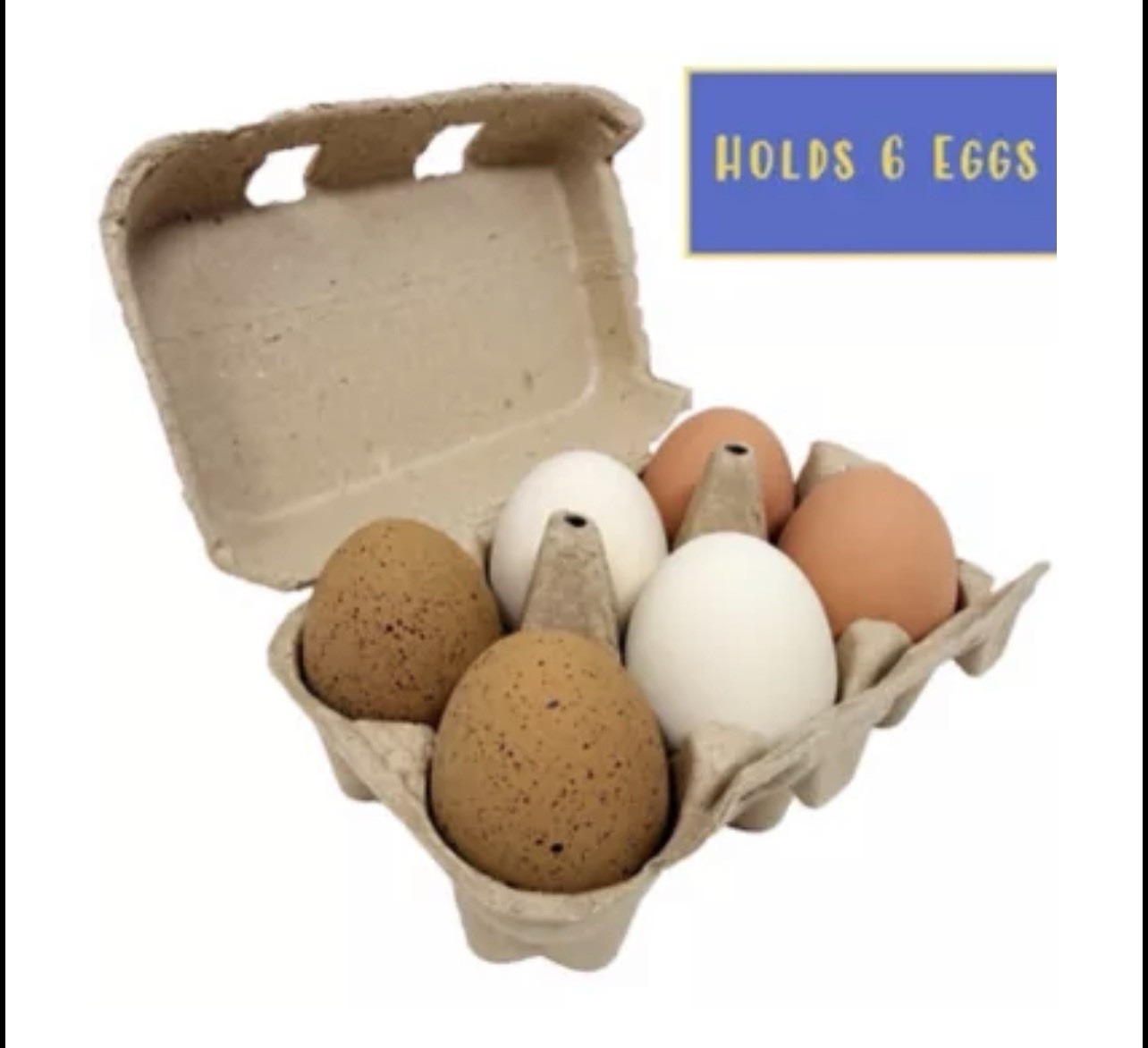 48 Half Dozen Printed Egg Cartons Empty Paper Pulp Eco Friendly (24 Per Pack)