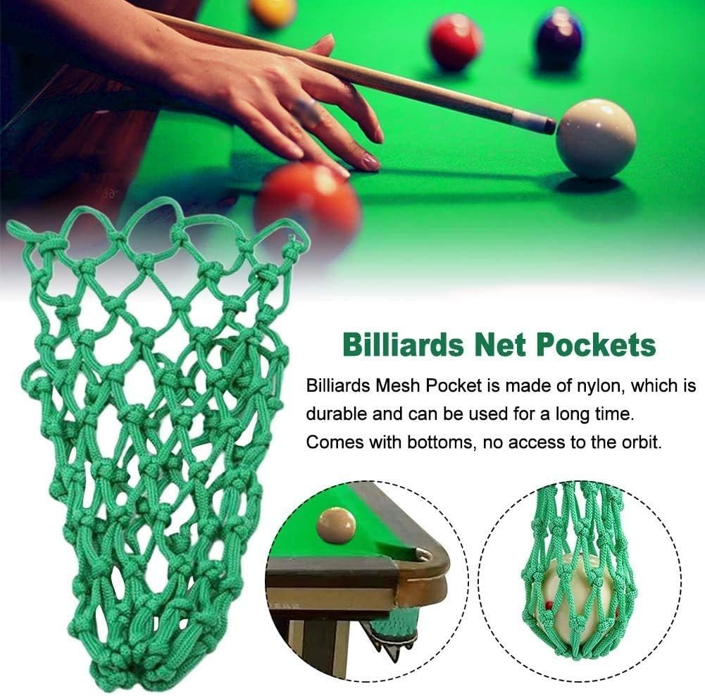6 Pcs Nylon Mesh Billiards Pockets Set - Durable Pool Table Replacement