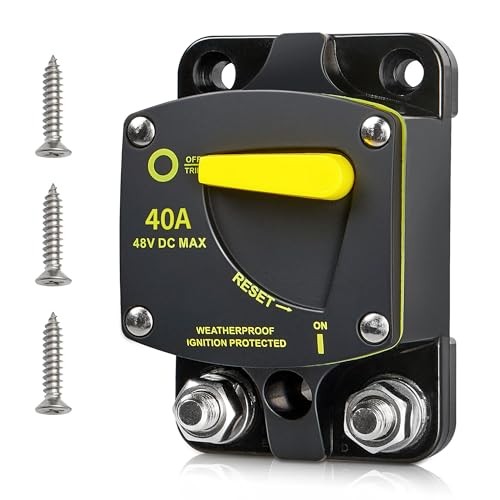 BS6040 40A Amp Circuit Breaker W/Manual Reset DC 12-48V for Car Audio RV