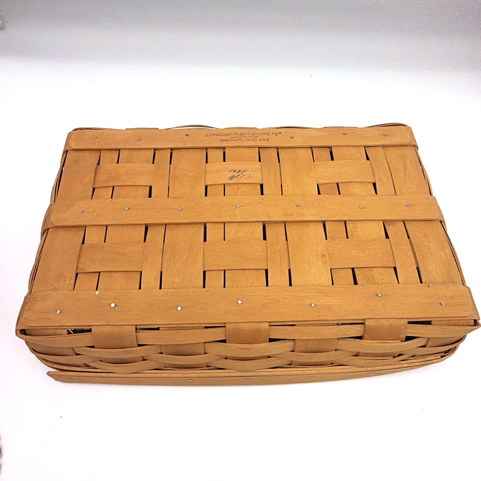 Vtg 1998 Longaberger Rectangular Woven Wood Bread Basket w/ liner